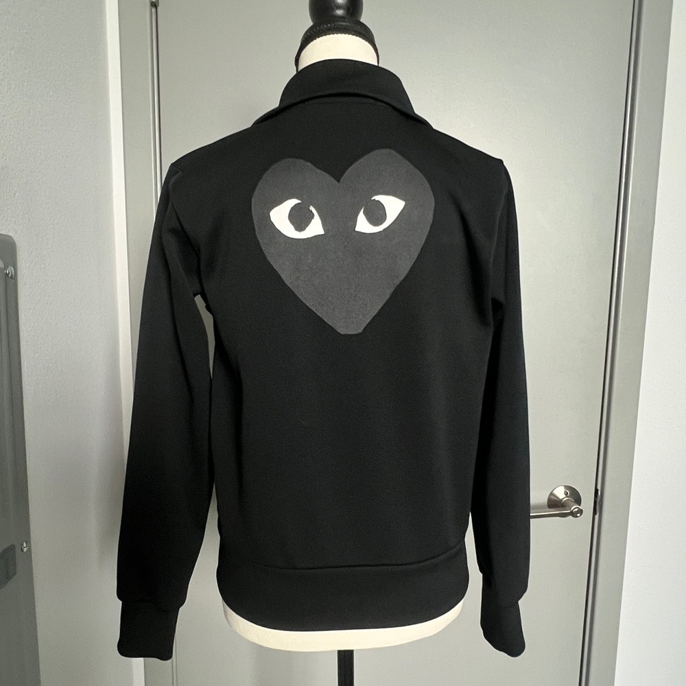 Come des garçons play white heart logo track jacket